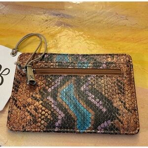 HOBO Euroslide Vivid Snake Print Card Holder